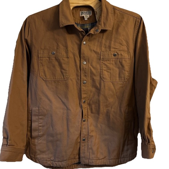 Duluth Trading Co Canvas Chore‎ Jacket Mens Size 3XL Brown Blanket Flannel Lined